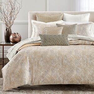 Hudson Park Collection Linear Sandstone Duvet Cover King NWT